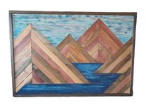 Wall Decor Reclaimed Wood - Mountain Scene 4 small