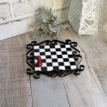 Hand Painted Checks Riser Small Checkerboard Metal Riser Chessboard Decor 4 small