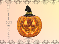 Crystallized Halloween Light Up Pumpkin Bling Home Decor Made With Austrian Crystals Bedazzled 3 small