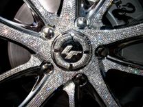 Custom Crystallized Wheels Set Of 4 Rims Car Bling Genuine European Crystals Bedazzled 3 small