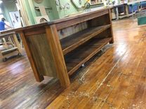 Reclaimed Kitchen Island With Open Shelving And Wood Top 5 small