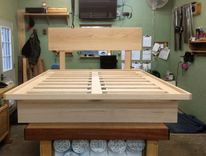Red Oak Platform Storage Bed 2 small