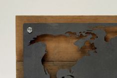 Reclaimed Wood And Metal World Map Wall Art 2 small