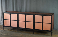 Industrial Copper Credenza, Modern Copper Buffet, Industrial Copper Media Console 2 small