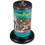 Vintage Jigsaw Puzzle Container Upcycled Lamp With New Lampshade 2 small