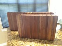 Solid Walnut Vertical Knife Block 1 small