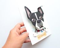 Custom Dog Portrait Made From Paper 5 X 7 7 small