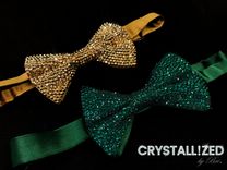Any Color Fully Crystallized Bow Tie Bling Genuine European Crystals Bedazzled 3 small