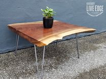 Live Edge Walnut Coffee Table- Dark Wood- Natural Edges- Live Edge Slab Table- Rustic- Modern 6 small