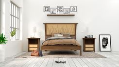 Bed Frame Queen, Headboard, Platform Bed King, Cherry Wood Posts, Maple Panel, "Prairie Platform" 6 small