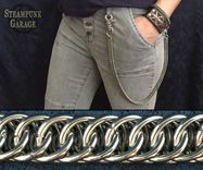 Wallet Chain - Black Or Silver Steel - Heavy Duty Industrial Strength 14 Swg 1 small