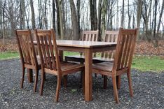 Solid Walnut Dining Set 4 small