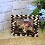 Black And White Check Picture Frame Masculine Picture Frame Fishing Outdoor Theme 2 small