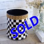 Checked Waste Basket Checkered Canister Organizer 1 small