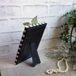 Courtly Vintage Checks Picture Frame Hand Painted Black White Checked Picture 4 small