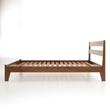 Wooden Bedframe + Slatted Headboard 4 small