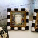 Hand Painted Checks Vintage Inspirational Framed Prints Checked Picture Decor 2 small