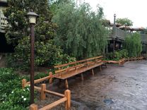 Rustic Barnwood Bench With Back Rest - 20' Long 3 small