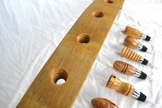Wine Bottle Stopper Holder - Pont Du Six - Made From Retired California Wine Barrels 2 small