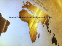 World Map / Brushed Stainless Steel 1 small