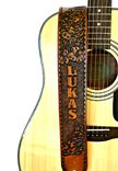 Hibiscus Flower Custom Leather Guitar Strap 2 small