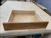 Modern Butcher Block Top Desk With Dovetail Drawer And Cherry Cross Style Legs 3 small