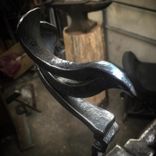 Staircase Railing. Blacksmith Forged Metal Outdoor Railing. 3 small