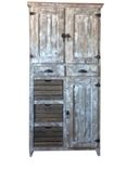 Rustic &Distressed Pantry Cabinet In Reclaimed Wood Style 1 small