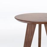 Round Side Table With Three Legs, Handmade In Solid Walnut Wood 5 small