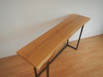 Live Edge Cherry And Steel Mid Century Modern Console Table 4 small