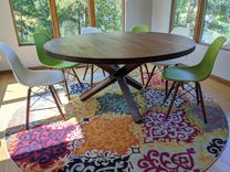 Custom Modern Round Walnut Dining Table 1 small