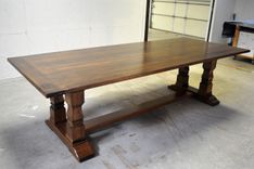 Farmhouse Trestle Table With Breadboard Top 4 small