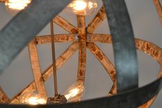 Wine Barrel Ring Chandelier - Colossus - Made From Retired California Wine Barrel Rings 5 small