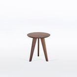 Round Side Table With Three Legs, Handmade In Solid Walnut Wood 3 small