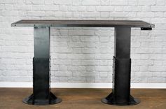 Industrial Style Sit Stand I-Beam Desk Bases, Sit To Stand Desk Bases With Rivets 2 small