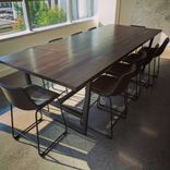 Contemporary Industrial Reclaimed Hardwood And Steel Conference Table 1 small