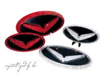 Hyundai Veloster Crystallized Car Rear Emblem Bling Genuine European Crystals Bedazzled 3 small