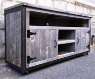 Rustic Industrial Barn Board / Reclaimed Wood Media Stand / Tv / Entertainment Stand 2 small