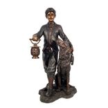 Boy And His Dog Bronze Lantern 2 small