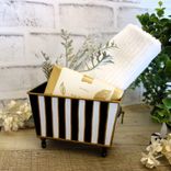 Black White Stripe Small Vanity Organizer Guest Towel Caddy Striped Storage Bin 2 small