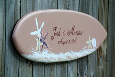 Sea Star Guestbook, Wood Guest Book Surfboard, Beach Wedding Decor 2 small
