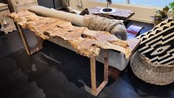 Maple Burl Live Edge Console/Sofa Table 92x18x30 1 small