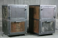 Small File Cabinet With Storage. Reclaimed Wood And Steel Cabinet. Rustic Industrial Drawer. 2 small