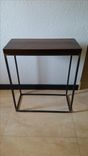 Simplistic Modern Metal Base End Table With Walnut Top 5 small