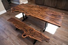 Black Cherry Burl Live Edge Dining Table, Dinette, Coffee Table Furniture Set 2 small