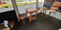 Antikea Rolling Kitchen Island In Maple, Birch, Bubinga, And Purple Heart! 3 small