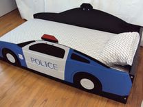Police Car Twin Kids Bed Frame - Handcrafted - Police Themed Children's Bedroom Furniture 4 small