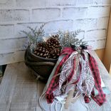 Rustic Bowl Handmade Primitive Bowl Pine Cone Arrangement Woodland Cabin Decor 5 small