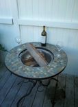 Forged Let, Slate Tile Table Fire Pit. 2 small