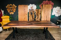 Walnut Live Edge Smoke River 42x96" Dining Table 3 small
